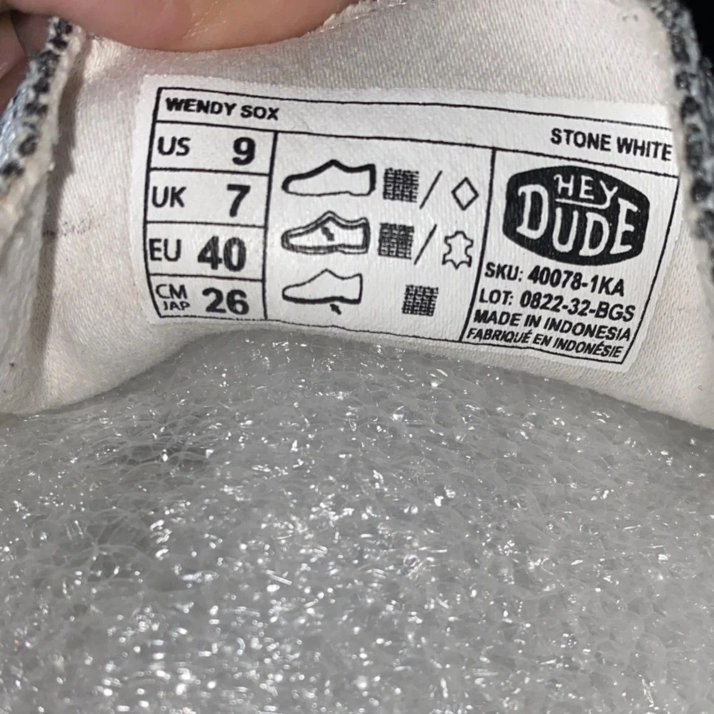 Hey Dude Wendy Women's White Knit Moccasins Stone White Size 9 - Picture 10 of 10